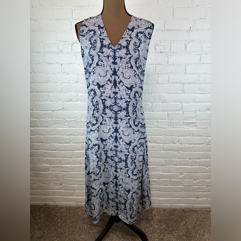 Theory Nophella Klaire Paisley Silk Midi Dress Women’s Size 10